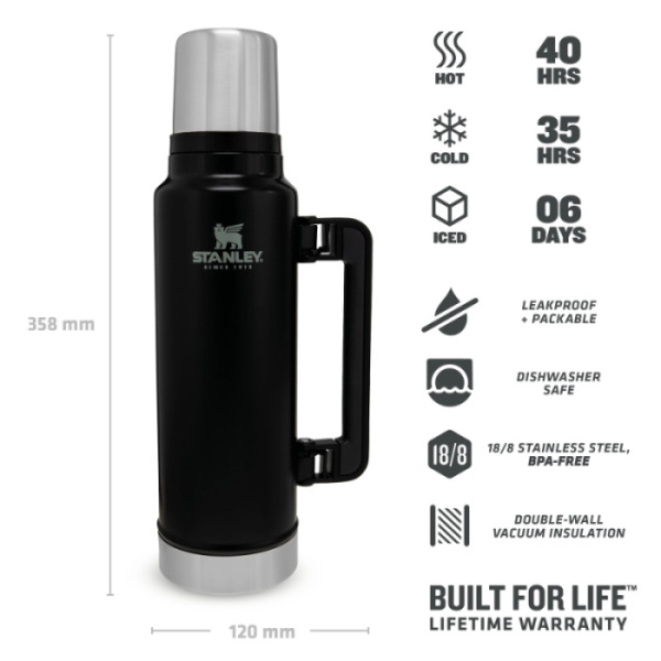 Термос "Stanley The Legendary Classic 1.4L", Черный, 1.4 L Термос "Stanley The Legendary Classic 1.4L", Черный, 1.4 L